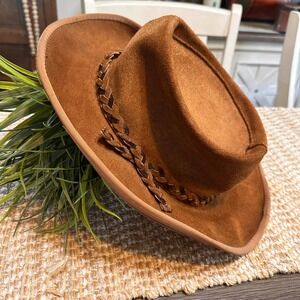 VTG Skully's‎ by Henschel St. Louis Brown Suede Leather Cowboy Hat Large USA